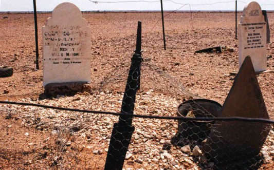 Headstones facing Mecca in Farina’s cemetery.