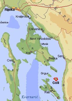 Goli Otok and its neighboring islands. Goli-otok.com, CC BY-SA 3.0