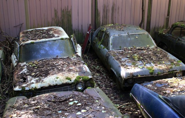 Historic car wreck on car cemetery in kaufdorf Switzerland. Photo Credit: Norbert Aepli, CC BY 3.0