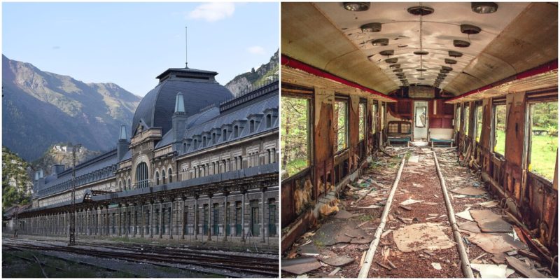 Left: French track, Jean-Pierre Bazard, CC BY-SA 3.0. Right: Derelict coupe. Juanedc.com, CC BY 2.0. 
