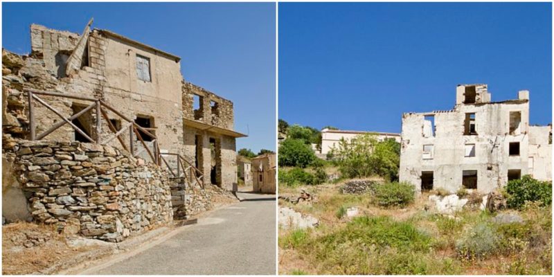 Left: The abandoned houses in Old Gairo. Photo credit: trolvag, CC BY-SA 3.0. Right: Vegetation has overtaken the old village. Photo credit: trolvag, CC BY-SA 3.0