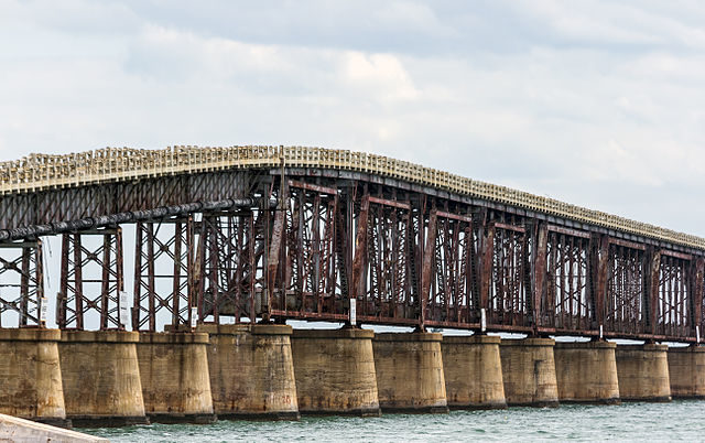 The old bridge is slowly decaying. Author Acroterion CC BY-SA 3.0