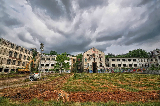 During demolition. Photo Credit