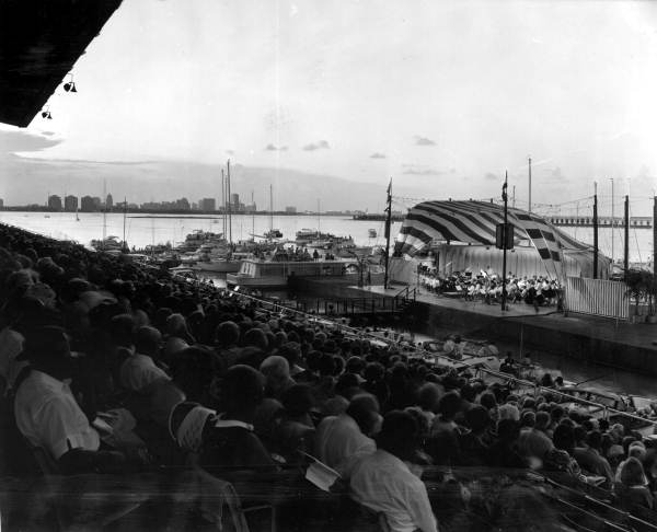 Evening concert on Biscayne Bay, 1967. 