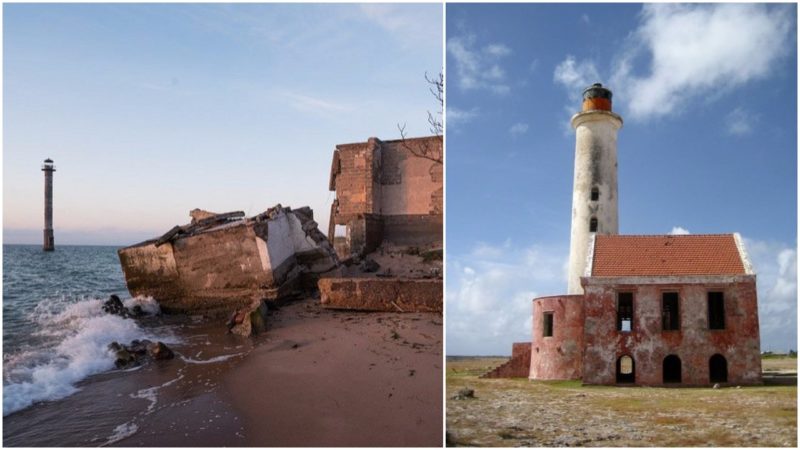 Left: Kiipsaare Lighthouse. Taavi Randmaa, CC-BY SA 3.0 Right: Klein Curaçao lighthouse. Mjhagen - CC-BY 3.0