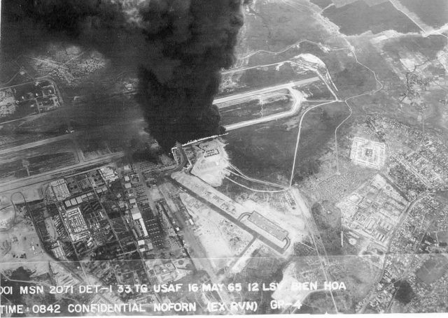 Aerial view of the bomb incident that caused numerous second-hand explosions.