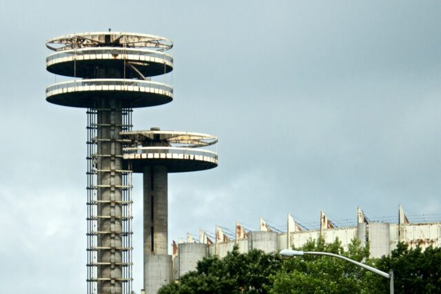 Two of the Astro-View observation towers rising into the sky