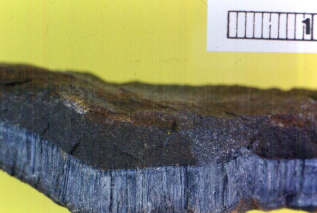 Blue asbestos (crocidolite) from Wittenoom. Author: John Hayman.