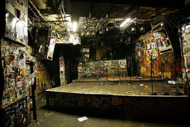 Empty stage at CBGB