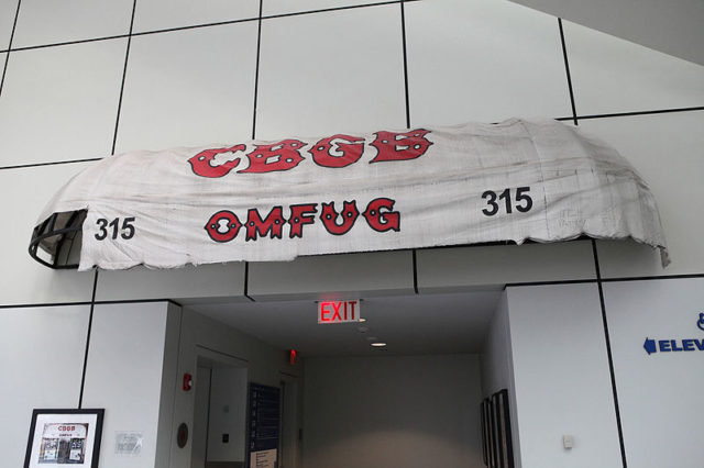 CBGB Awning at the Rock and Roll Hall of Fame in Cleveland, Ohio. Photo Credit