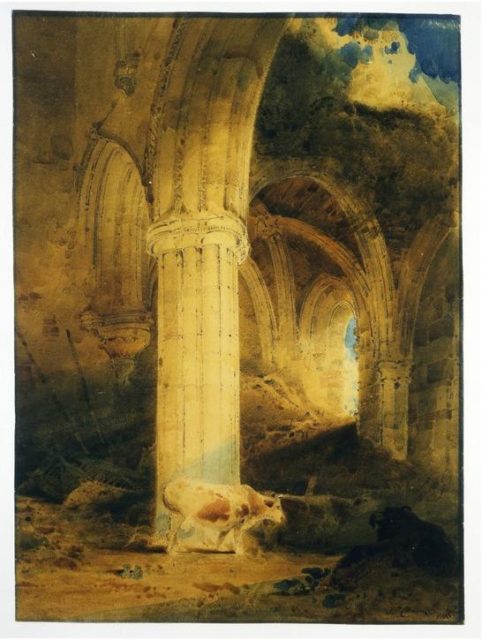 Ruins of Rievaulx Abbey, 1803, by the English painter John Sell Cotman