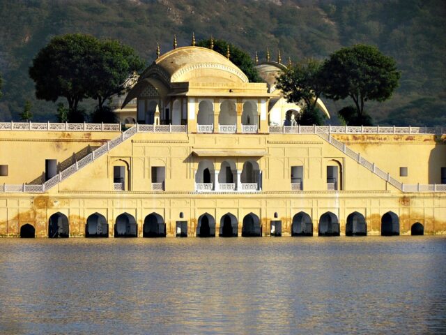 Close-up of the exterior of the Jal Mahal