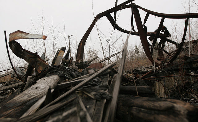 Nothing but a pile of wood and metal is left after years of scraping. Author: Dana Beveridge CC BY 2.0