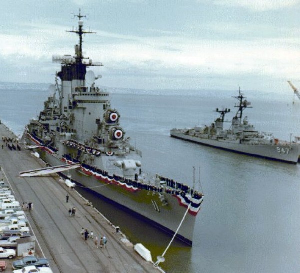 USS Chicago CG-11 commissioning 1964. Author: USN; The original uploader was Robinr57 Public Domain