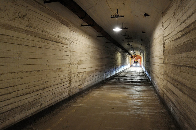 The tight tunnels carved beneath a Crimean mountain part of the former submarine base in Balaklava – Author: Land Rover Our Planet – CC BY 2.0