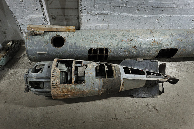 Disarmed torpedo inside the Balaklava base – Author: Land Rover Our Planet – CC BY 2.0