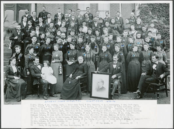 Photograph of the first-night shift staff.