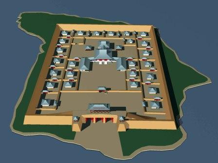 3D reconstruction drawing of Por-Bazhyn based on excavation results 2007/8/ Author: R.A. Vafeev – CC BY 4.0