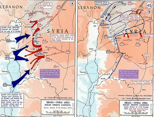 Golan Heights campaign during Yom Kippur War (Arab-Israeli War of 1973)