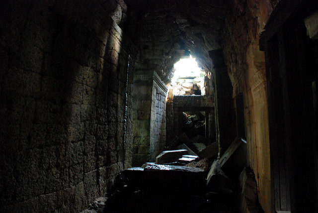 Inside one of the structures at the temple. Author: Damien @ Flickr. CC BY 2.0