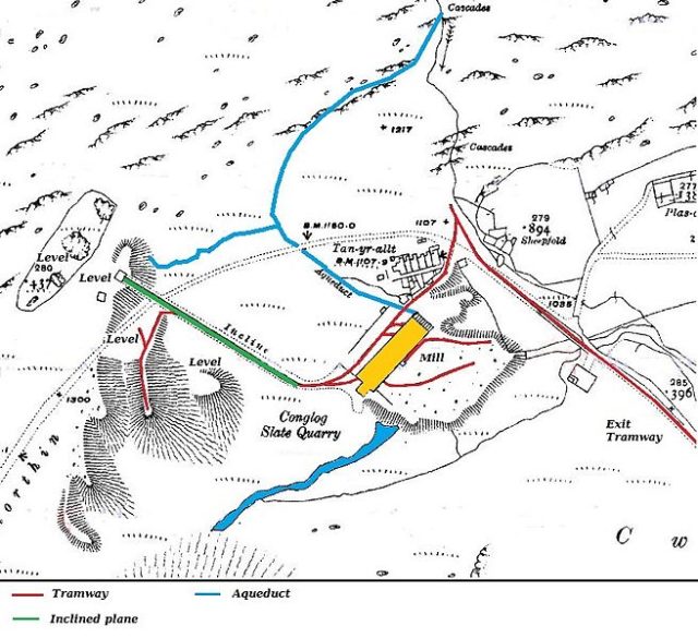 Conglog Slate Quarry map. Author: Ordnance Survey – Ordnance Survey 1:2500 map 1919