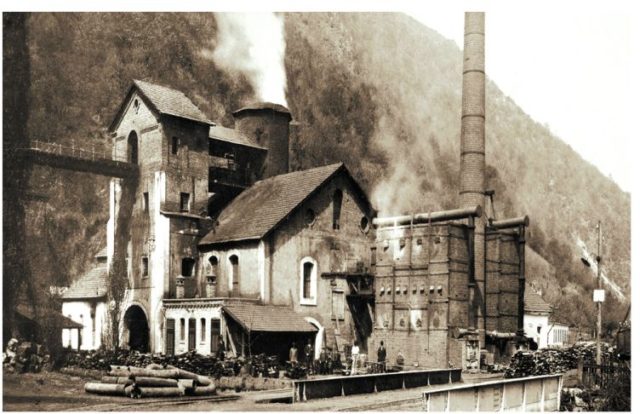 The blast furnace in full use 1890.