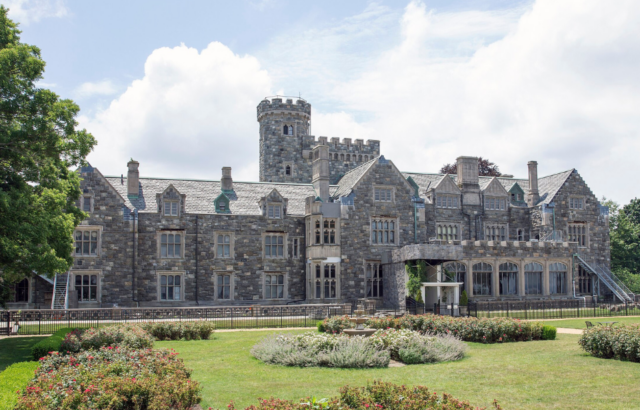 Hempstead House and the gardens in front.