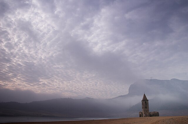 Sant Romà de Sau church on arid land