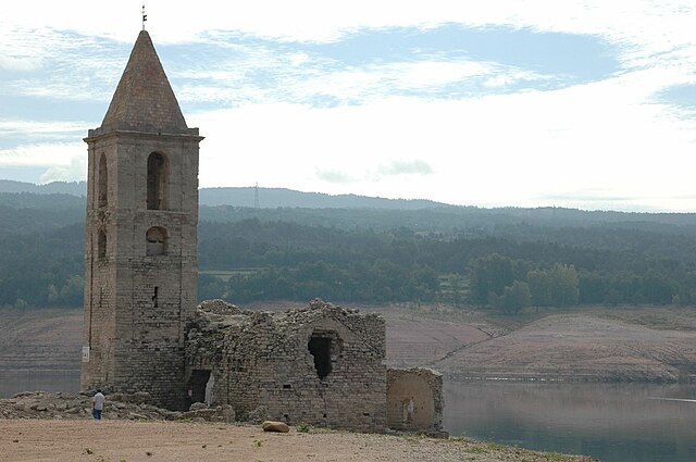 Sant Romà de Sau church on arid land