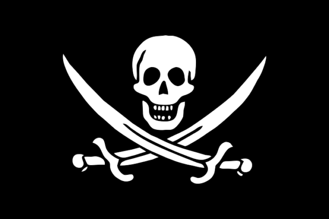 An 18th-century pirate flag.