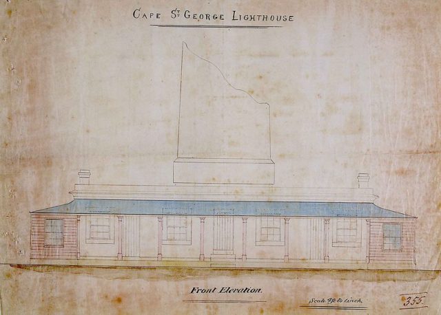 Technical drawing of the lighthouse.