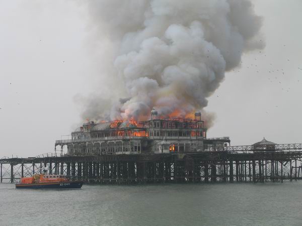 West Pier fire. Author: Mark Harris Public Domain