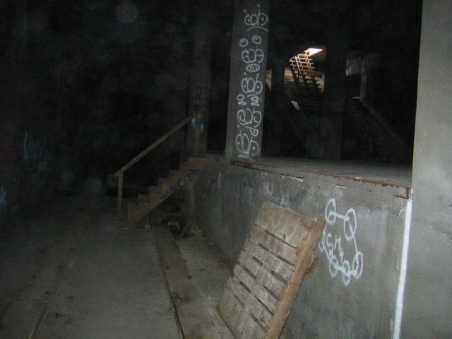 A station platform and unlaid trackbed