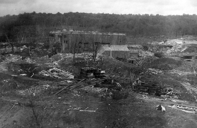 Construction works at the site, as seen by an RAF ultra-low-level reconnaissance flight