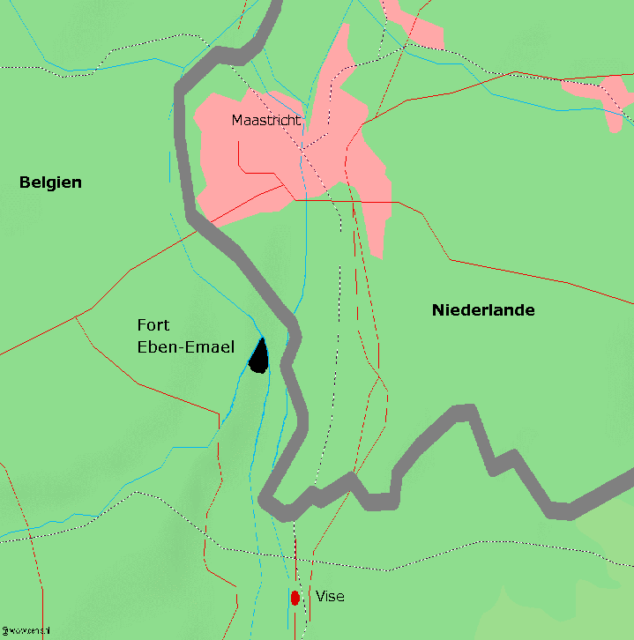 Map of the area between Belgium and the Netherlands near Fort Eben-Emael/ Author: Markus Schweiss – CC BY-SA 3.0