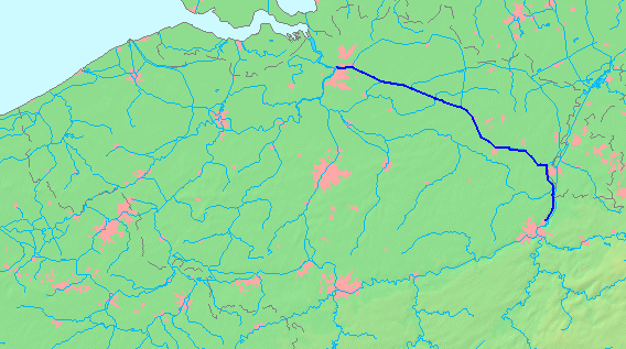 The Albert Canal connects Liège to Antwerp via Hasselt