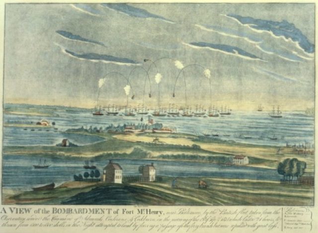 The Bombardment of Fort McHenry.