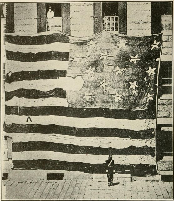 The flag that flew over Fort McHenry during its bombardment.