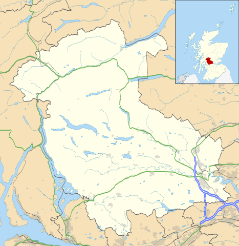 The ruins are located in the County of Stirling, Central Scotland/ Author: Nilfanion (created using Ordnance Survey data) – CC BY-SA 3.0