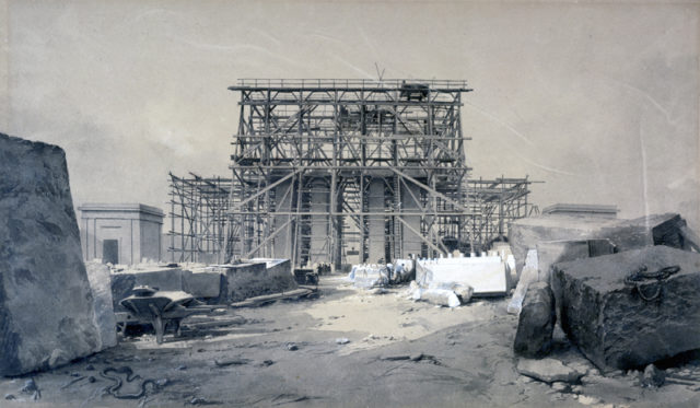 Construction of the Euston Arch. Author: John Cooke Bourne