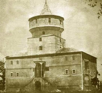 Historical photograph of one of the buildings.