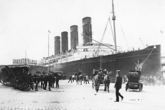 Lusitania on her maiden voyage.