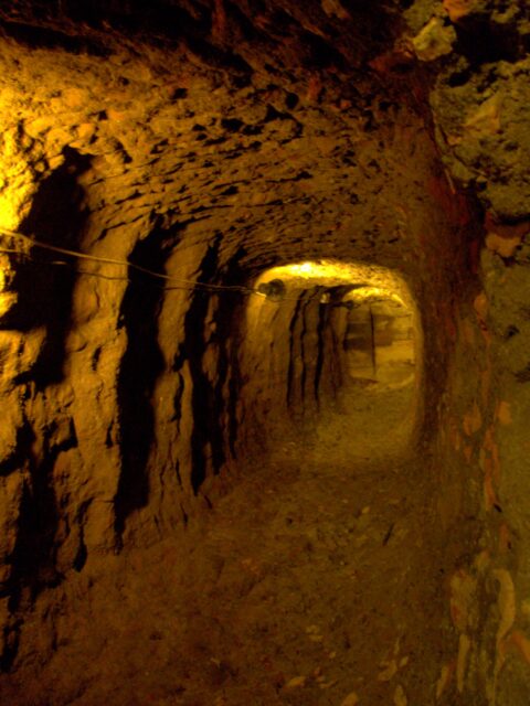 A stone tunnel.