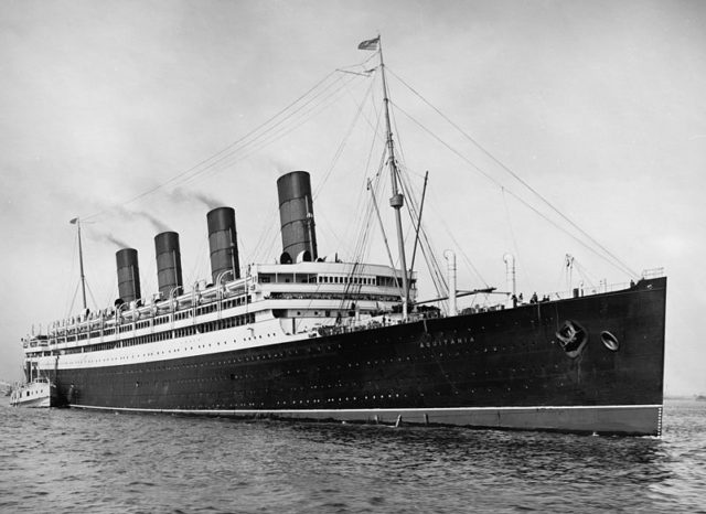 RMS Aquitania during her maiden voyage.
