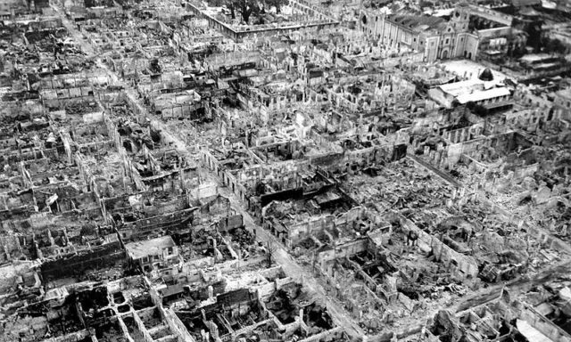 The destroyed city of Intramuros.