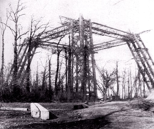 The tower under construction.