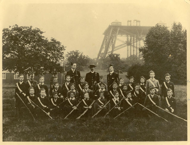 Wembley Boys Brigade posing in front of the tower.