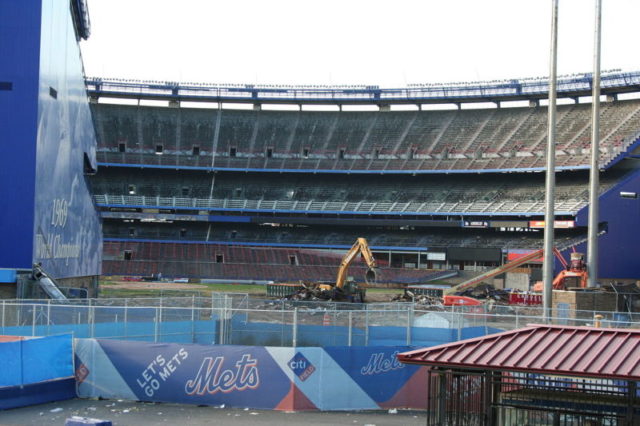 Demolition in progress. Close-up view of the stadium during demolition – Author: edogisgod – CC BY 2.0