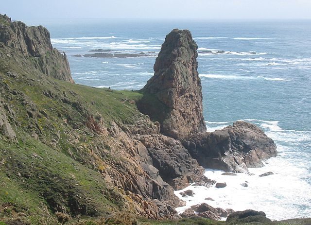 Le Pinacle, at the coastal edge of a Les Landes, Jersey.