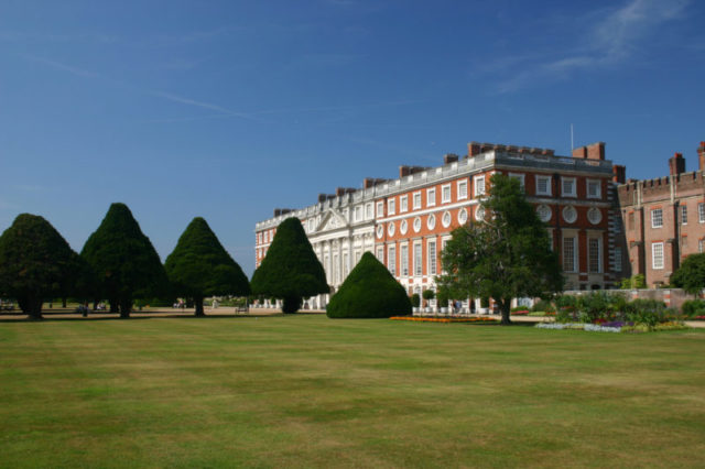 The royal palace during the flower show